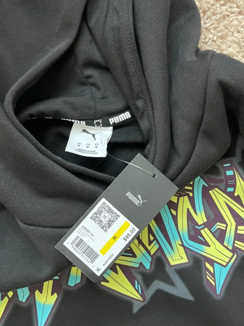 Puma LaMelo LaFrance Reflections Stars Graphic Hoodie Black Size Medium